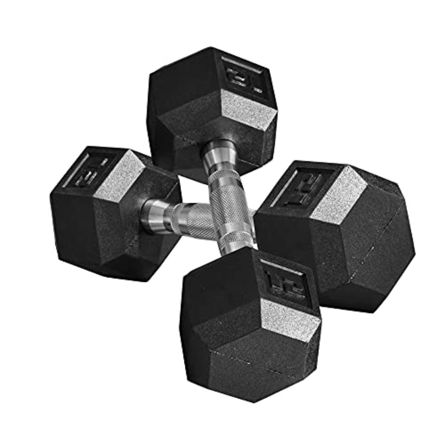 Home Gym Weight Bench - 40lbs/45lbs/50lbs Rubber Dumbbell Set with Non-Slip