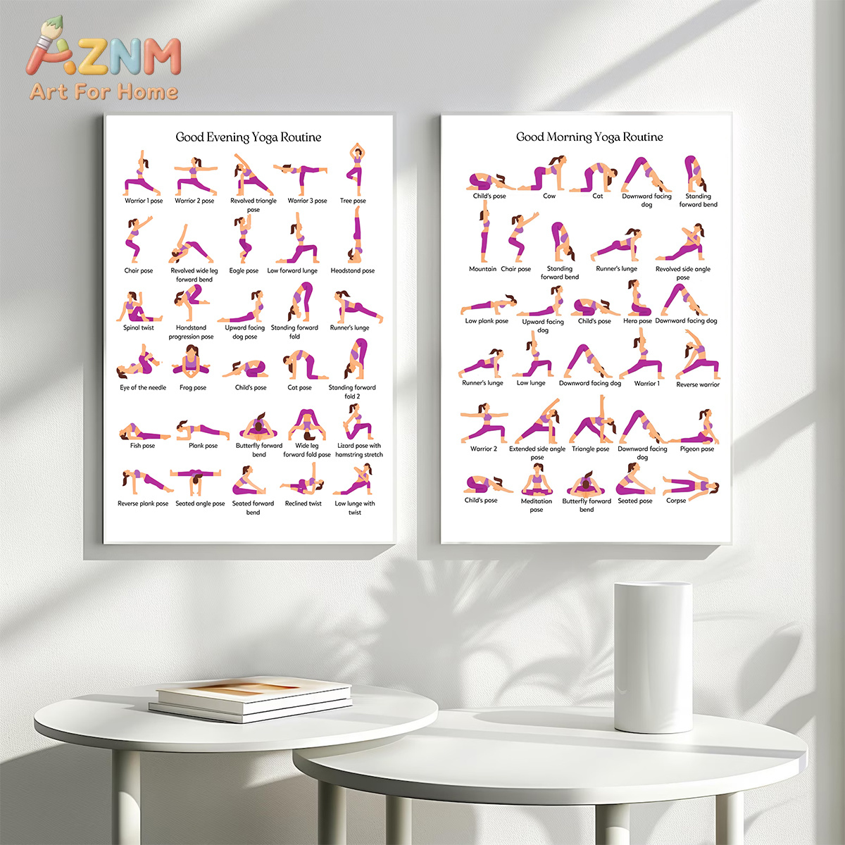 Home Gym Routine - AZNM Unframed Canvas Print Yoga Routine