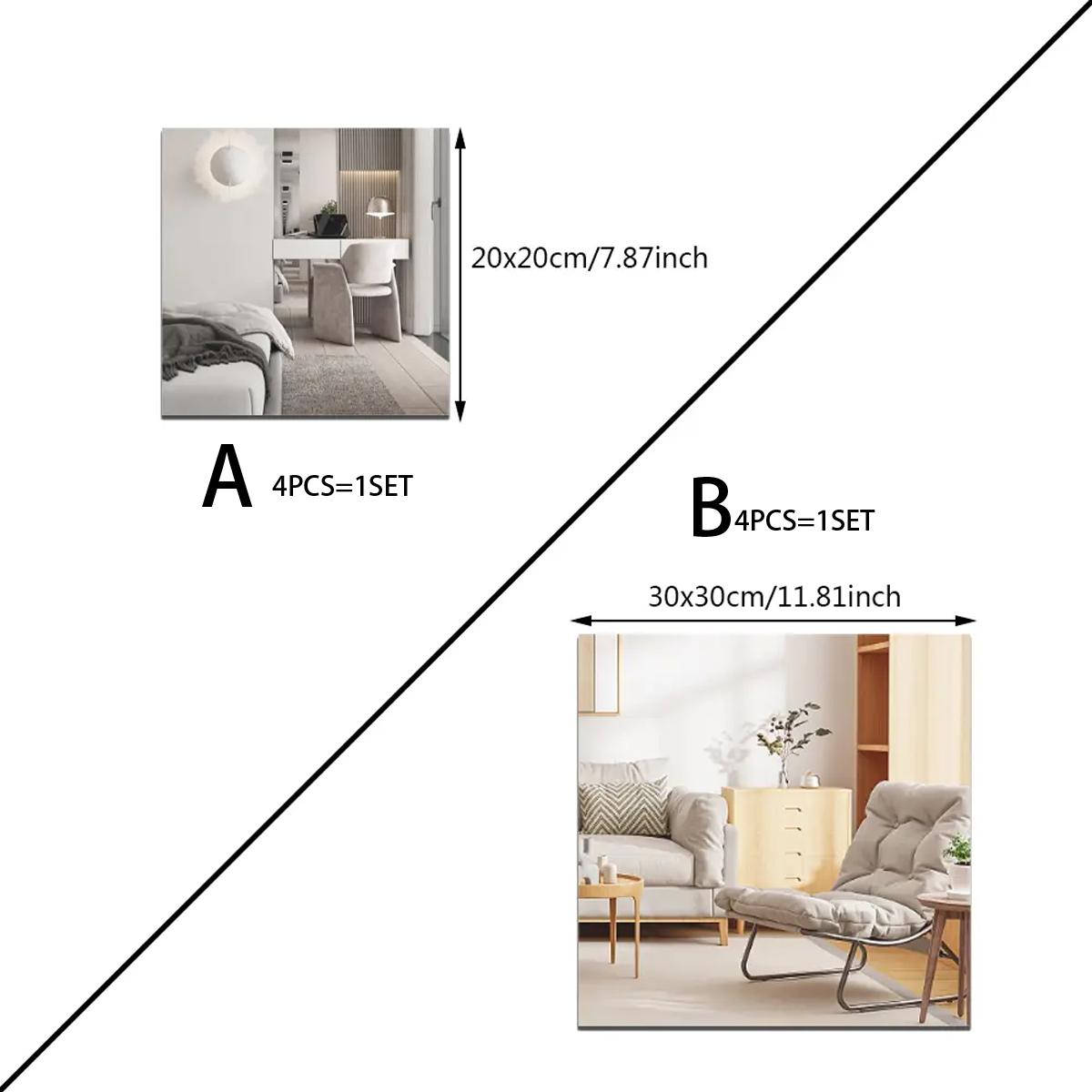 4Pcs Acrylic Mirror Wall Stick - Home Gym Installation บทวิจารณ์และราคา