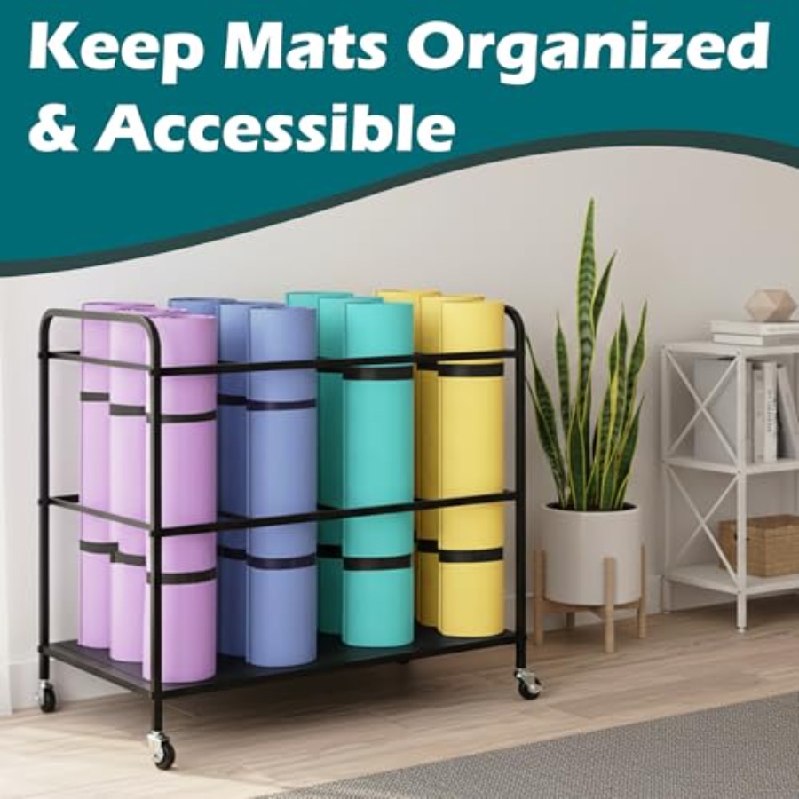 Yoga Mat Rack Storage Basket w - Home Gym All In One บทวิจารณ์และราคา