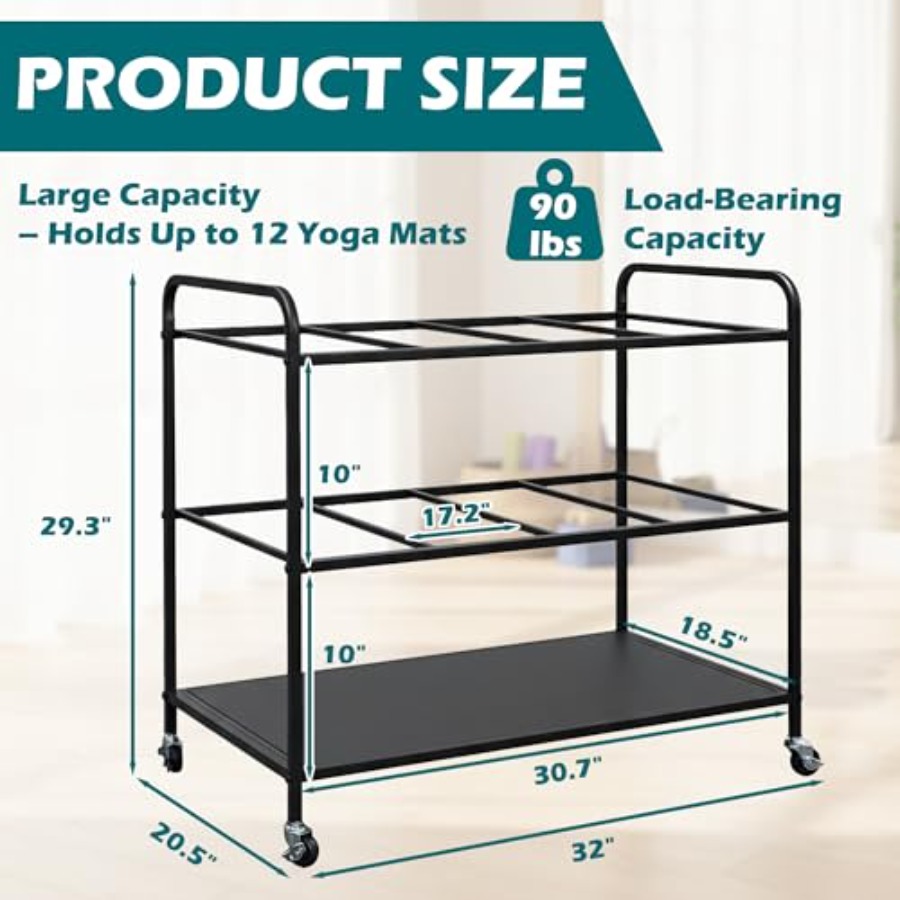 Yoga Mat Rack Storage Basket w - Home Gym All In One บทวิจารณ์และราคา