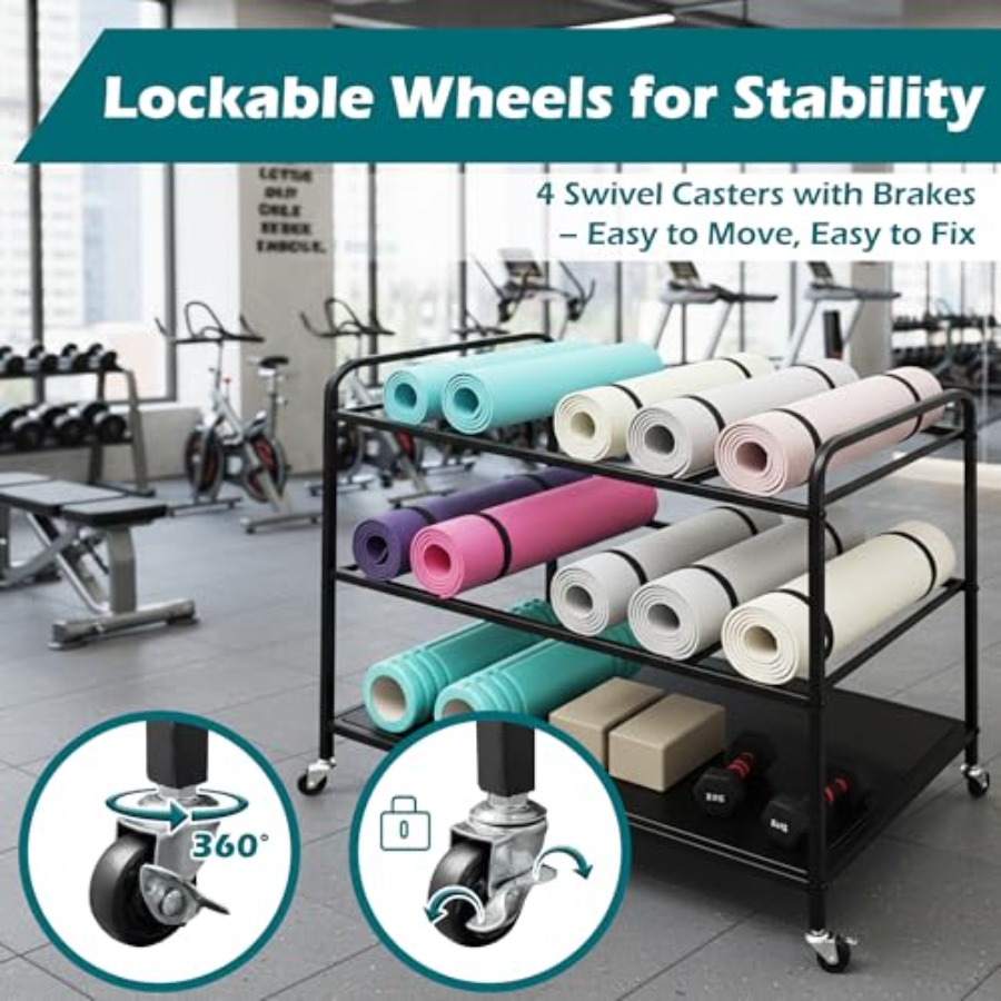 Yoga Mat Rack Storage Basket w - Home Gym All In One บทวิจารณ์และราคา