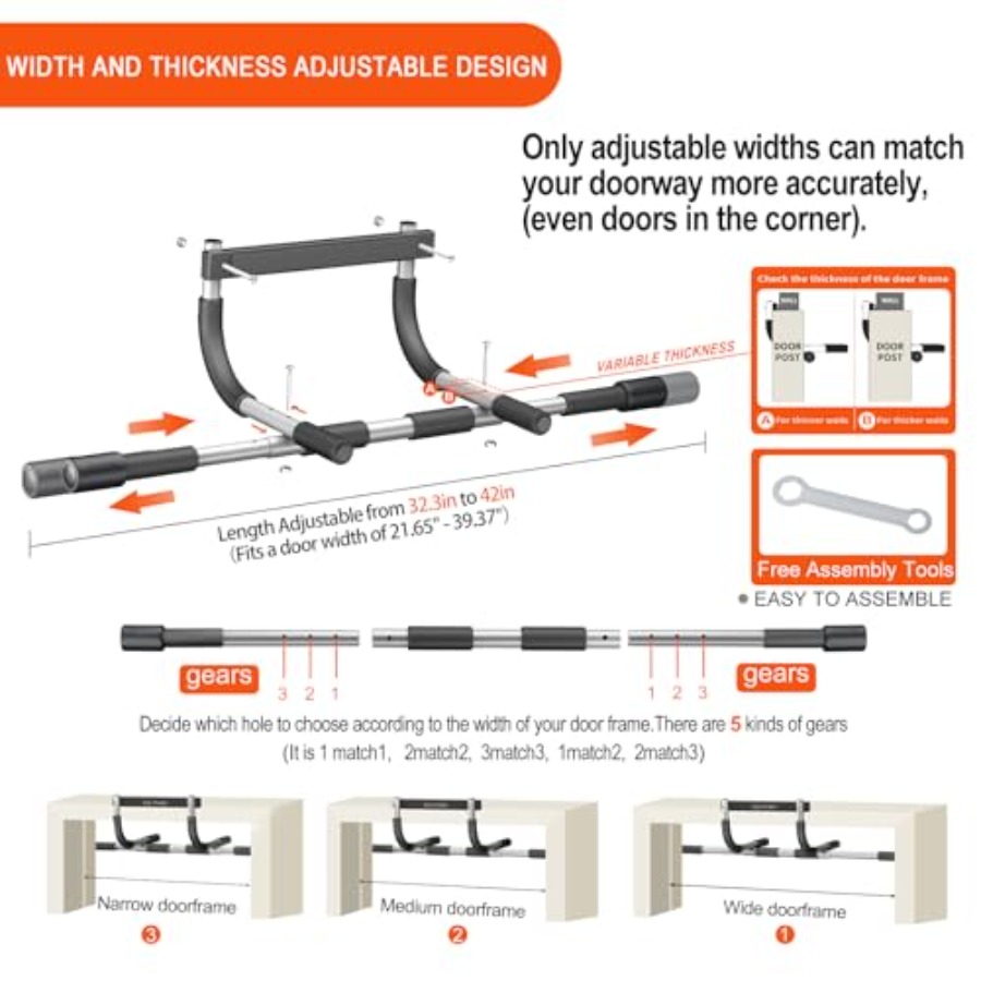 Pull Up Bar for Doorway, Multi - Chin Up Doorframe บทวิจารณ์และราคา