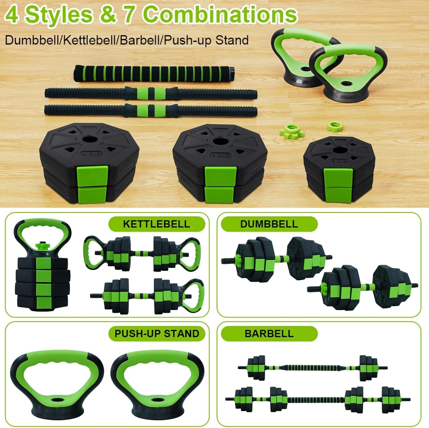 66lbs/88lbs Weight 4 in 1 Adju - Home Gym Weight Bench บทวิจารณ์และราคา