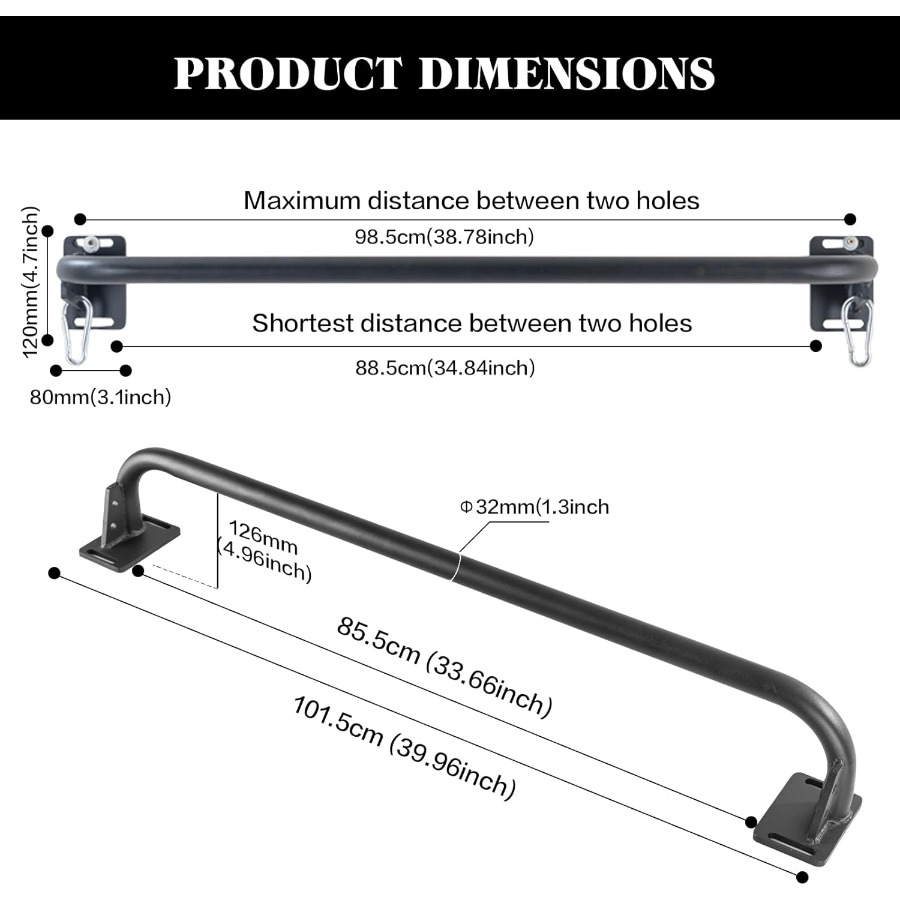 Wall Mounted Pull Up Bar, Door - Chin Up Doorframe บทวิจารณ์และราคา