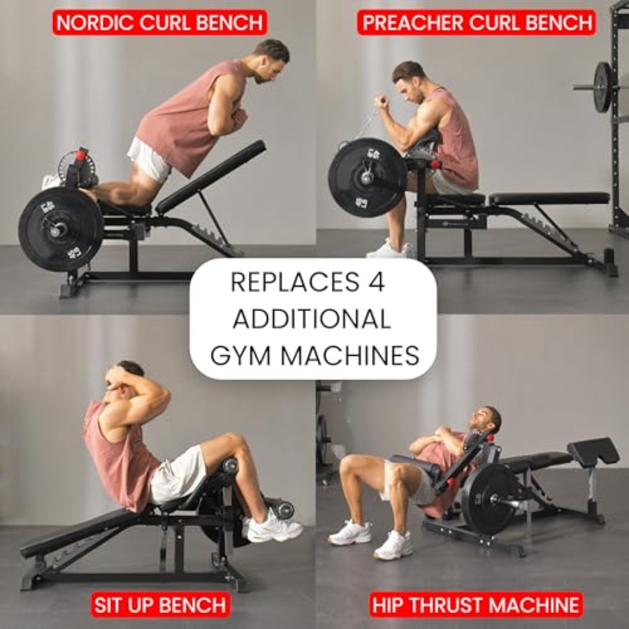 Adjustable Weight Bench with L - Home Gym Weight Bench บทวิจารณ์และราคา