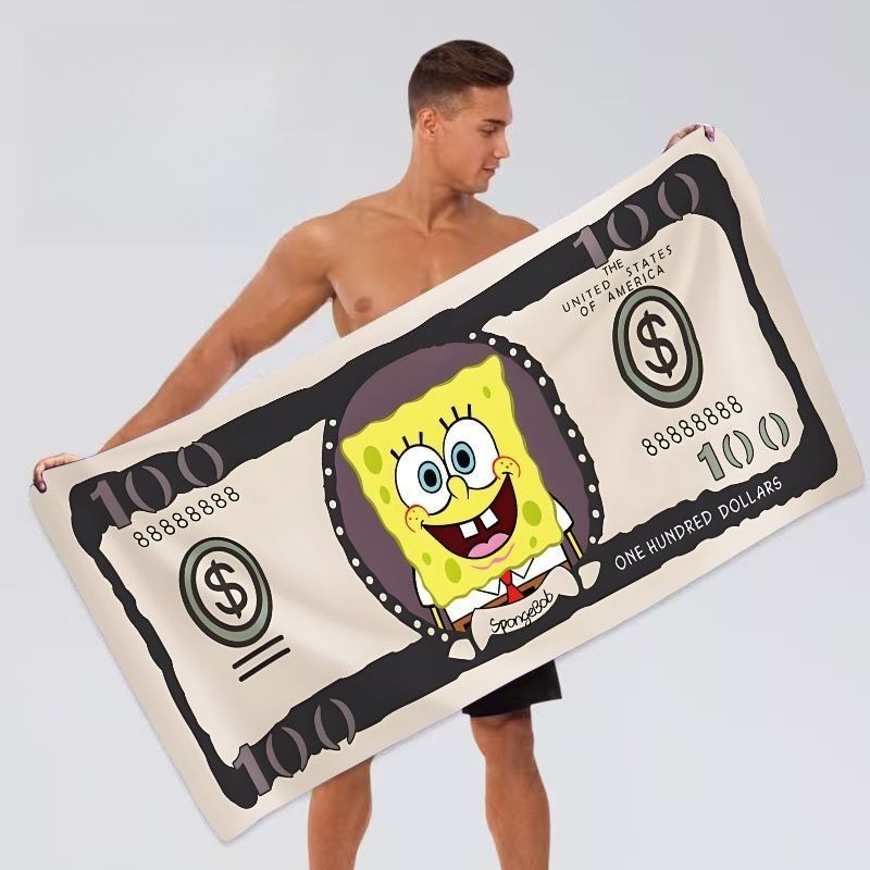 Cartoon SpongeBo Bath Towel fo - Home Gym Japan บทวิจารณ์และราคา