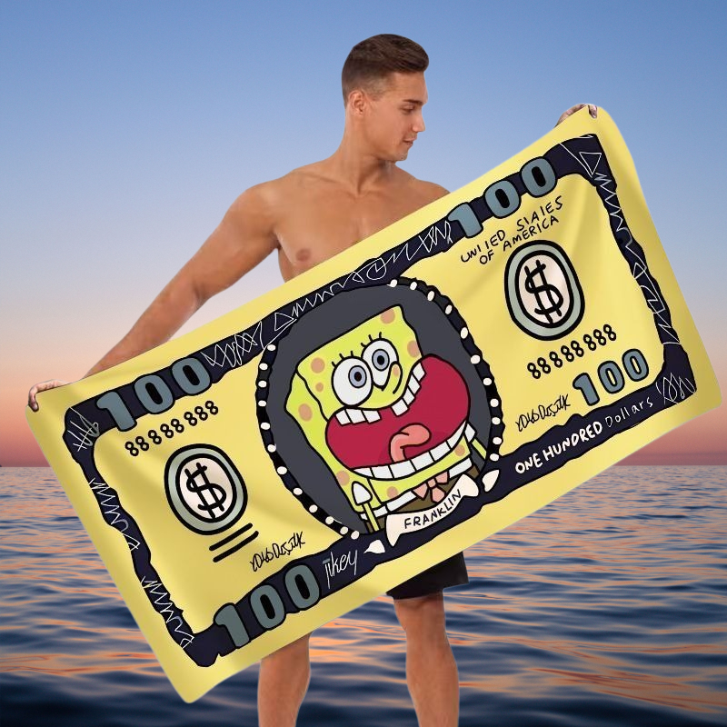 Cartoon SpongeBo Bath Towel fo - Home Gym Japan บทวิจารณ์และราคา