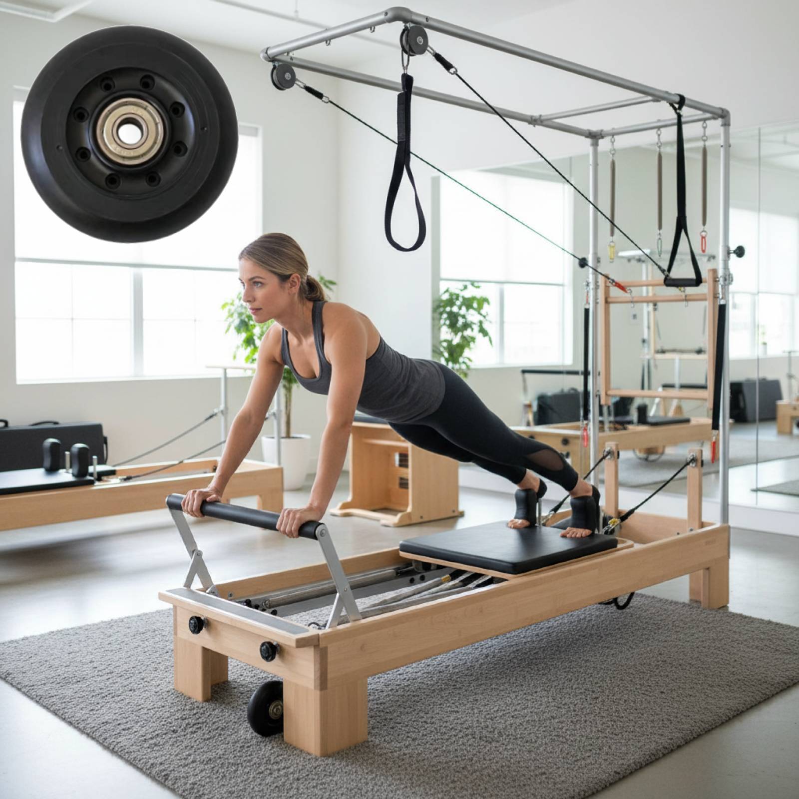 Pilates Reformer Wheel Black W - Home Gym Installation บทวิจารณ์และราคา