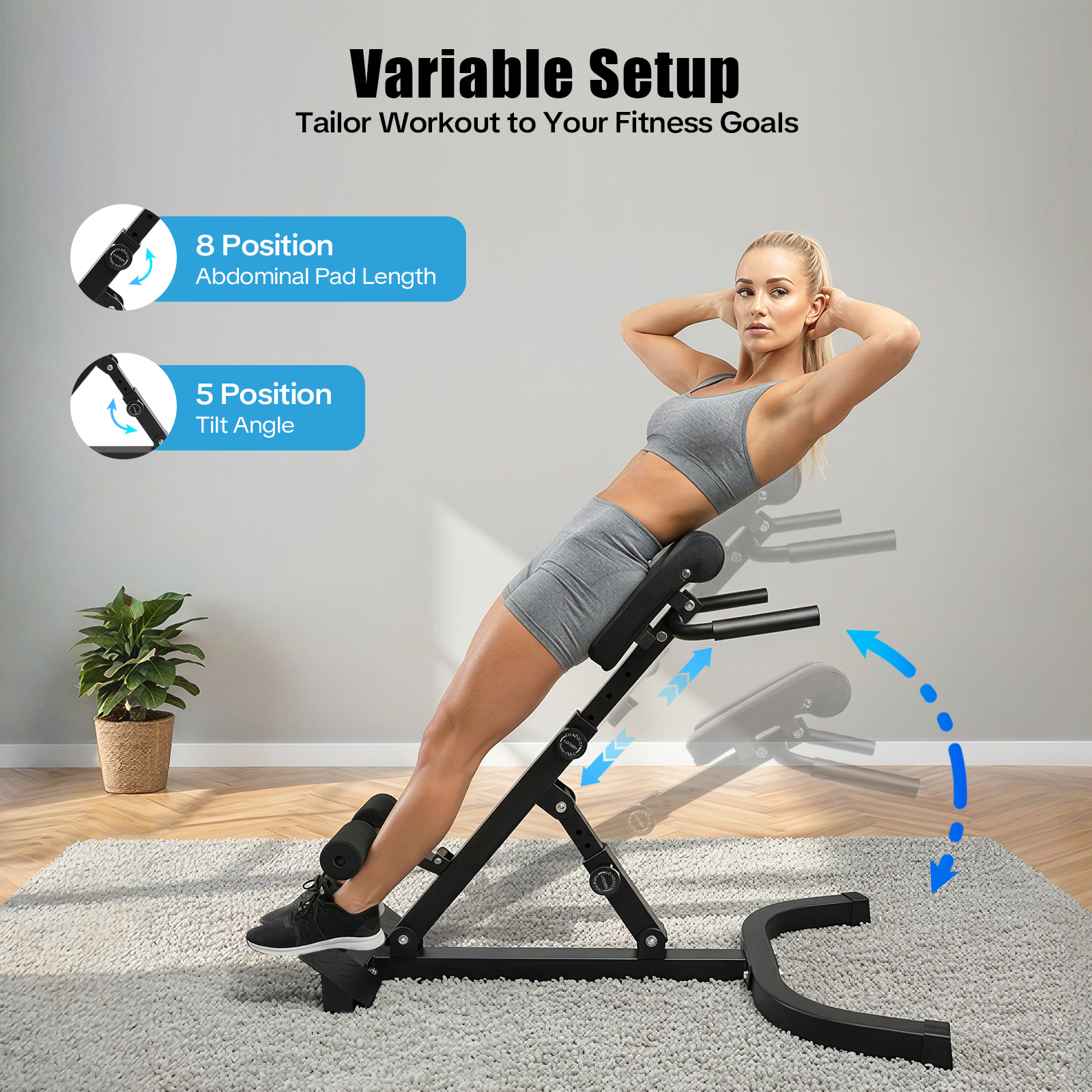 Adjustable Roman Chair Foldabl - Home Gym All In One บทวิจารณ์และราคา