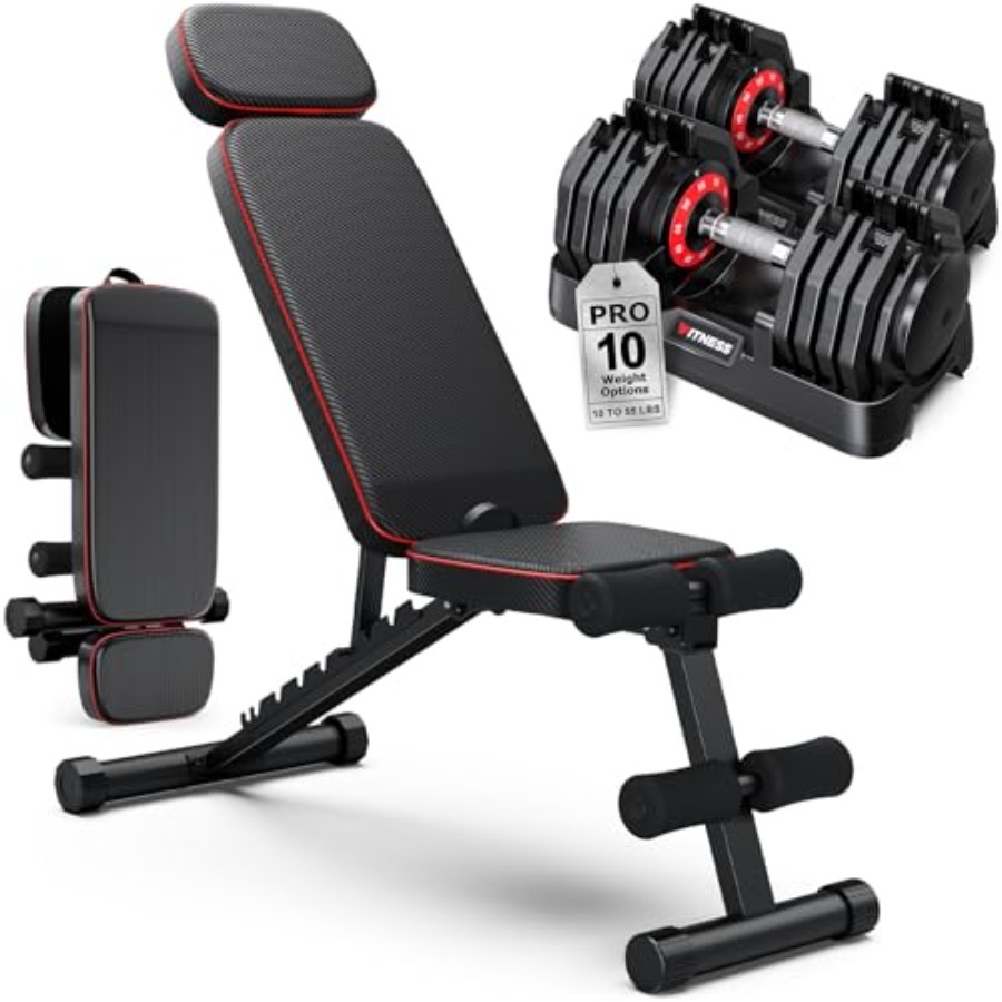 Adjustable Dumbbells Set of 2, - Home Gym Weight Bench บทวิจารณ์และราคา