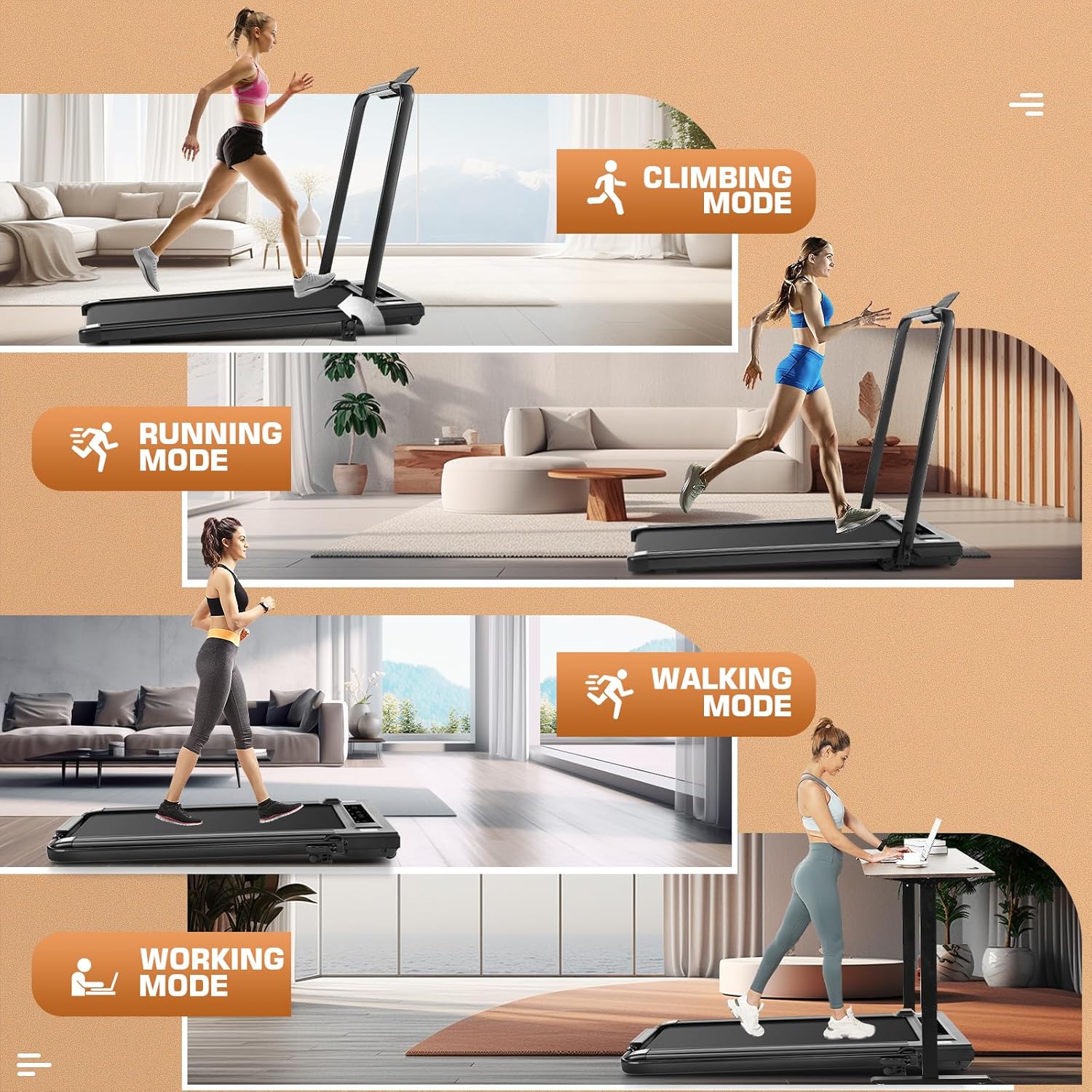 4 in 1 Under Desk Treadmill wi - Home Gym Under $300 บทวิจารณ์และราคา
