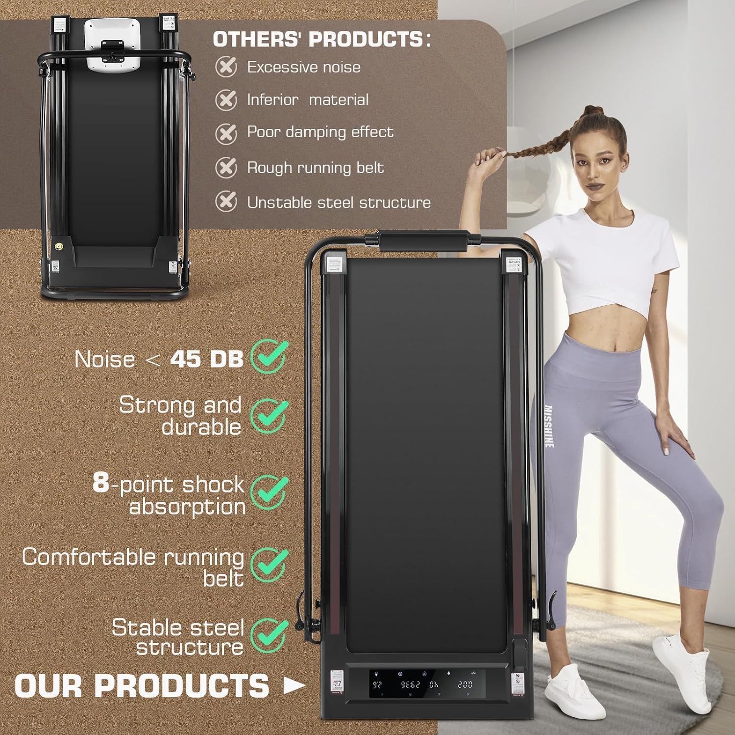 4 in 1 Under Desk Treadmill wi - Home Gym Under $300 บทวิจารณ์และราคา